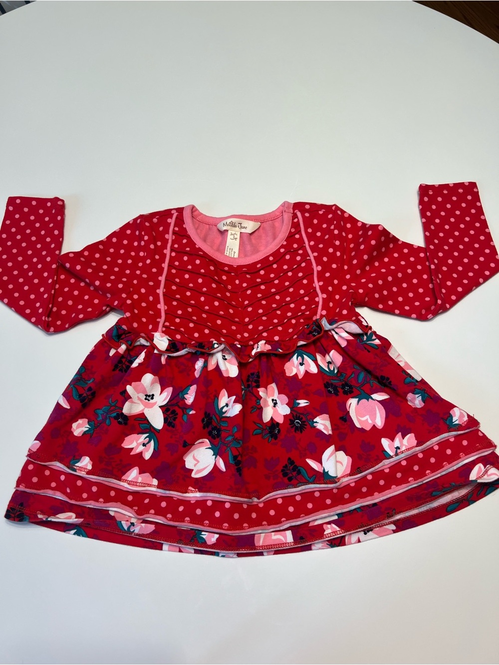 Matilda Jane Red Floral & Polka Dot Long-Sleeve Top
